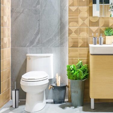 Relaxdays 5-tlg. Badezimmer Set, Edelstahl poliert, moderne Badaccessoires, Silber
