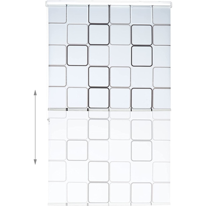 Relaxdays Duschrollo Square, wasserabweisend, Retro Badrollo Wanne u. Dusche, Deckenmontage, 120x240cm, semitransparent