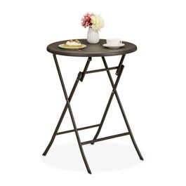 Relaxdays Runder Gartentisch in Rattan-Optik