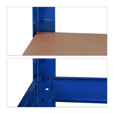 Relaxdays Schwerlastregal mit Werkbank blau