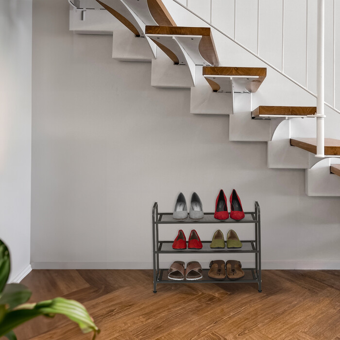 Relaxdays Schwarzes Schuhregal Metall