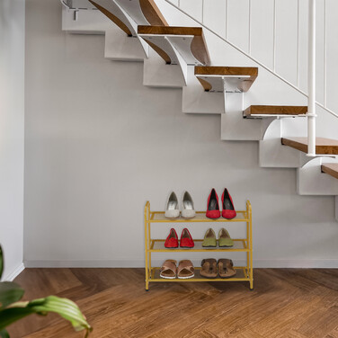 Relaxdays Goldenes Schuhregal Metall