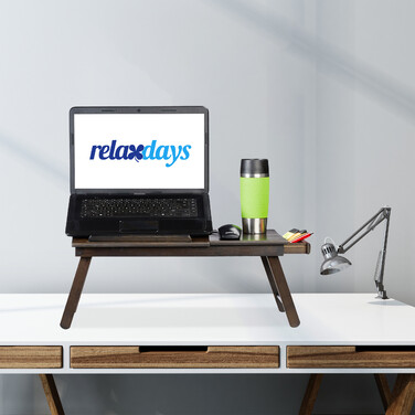 Relaxdays Laptoptisch klappbar dunkelbraun