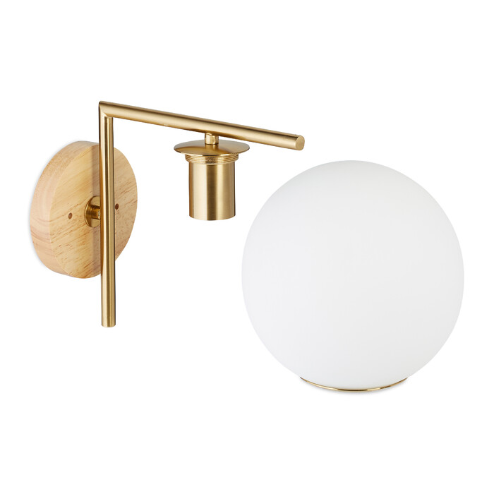 Relaxdays Wandleuchte Messing GLOBI