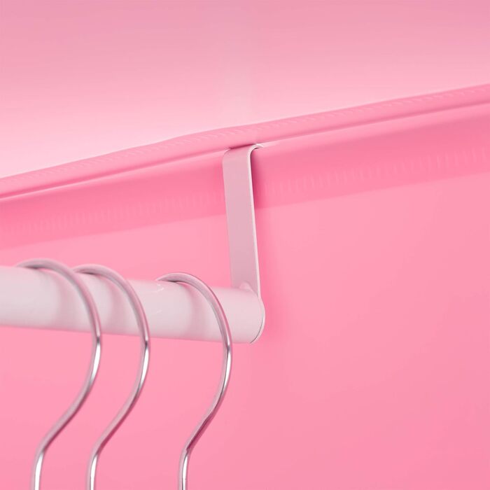 Relaxdays,  Steckregal Kinderzimmer, Tiermotive, Jungen, Türen, Kleiderstangen, Kunststoff Kleiderschrank, 145x110cm, 60%, Standard (Rosa)
