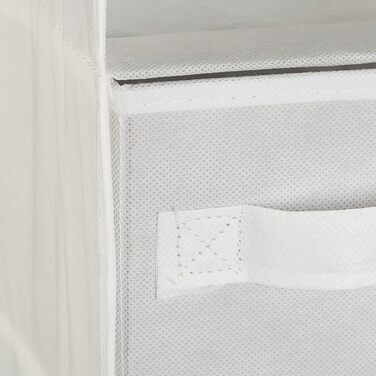 Relaxdays Hängeregal Stoff, 6 Fächer, 2 Schübe, für Kleiderschrank, HBT: ca. 82x14,5x30 cm, Weiß