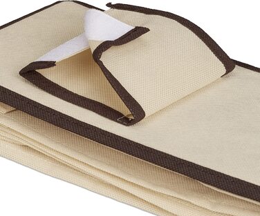Relaxdays, Beige Hängeregal Stoff, Hängeaufbewahrung, 6 Fächer, 2 Schübe, für Kleiderschrank, HBT: ca. 82x14,5x30 cm, 30 x 14