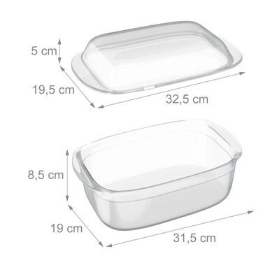 Relaxdays Auflaufform mit Deckel 4,5 l
