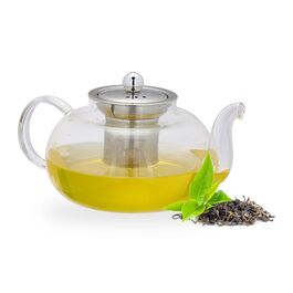 Relaxdays Teekanne mit Siebeinsatz 1 l