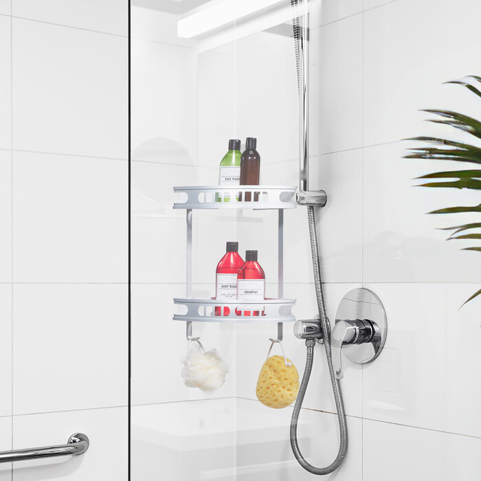Relaxdays Badeckregal für Dusche