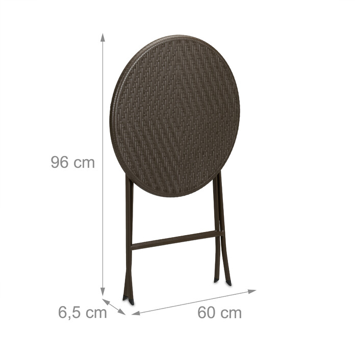 Relaxdays Runder Gartentisch in Rattan-Optik