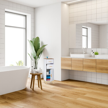 Relaxdays Badezimmerschrank mit 2 Schubladen