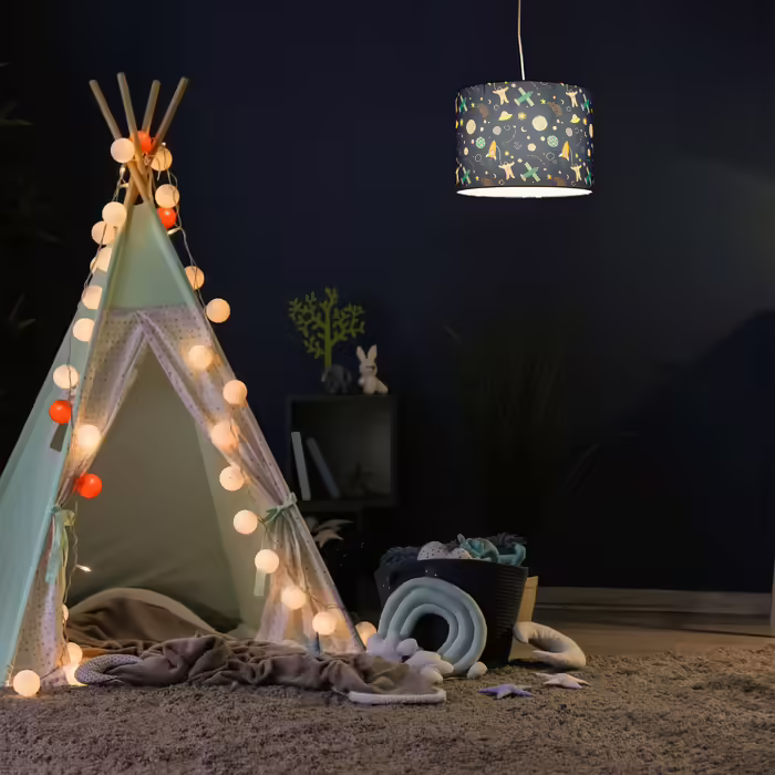 Relaxdays Hängelampe Kinderzimmer Weltraum
