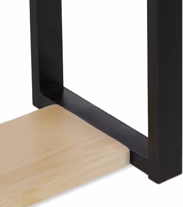 Relaxdays Handtuchhalter stehend, U-Design, 2 Ablagen, HxBxT: 86x45x19 cm, Holz + Stahl, natur