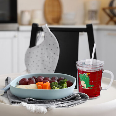 Relaxdays 2er Set Kindergläser mit Dinomotiv