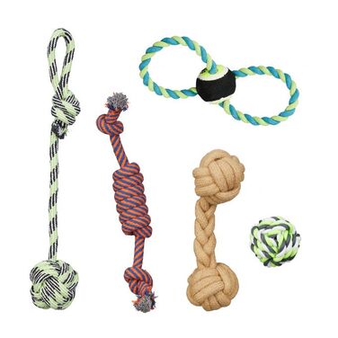 Relaxdays Hundespielzeug Set 5-teilig