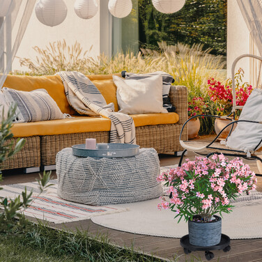 Relaxdays Pflanzenroller Kunststoff groß 2er Set