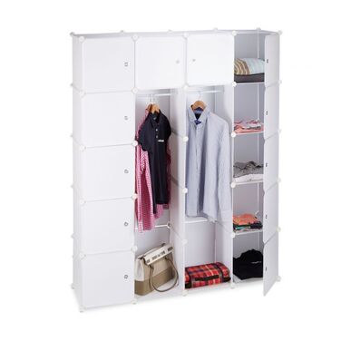 Relaxdays Kleiderschrank Stecksystem 14 Fächer