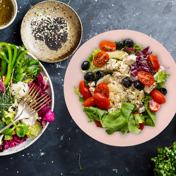 Relaxdays Zweifarbige Salatschüssel aus Edelstahl