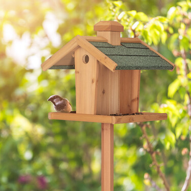 Relaxdays Vogelfutterhaus mit Ständer