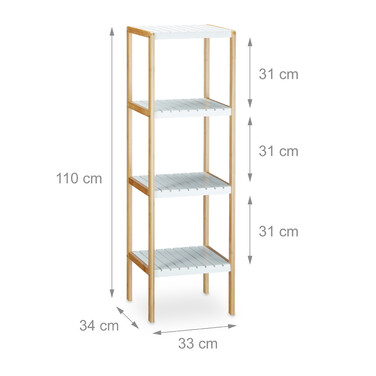Relaxdays Regal Bambus mit 4 Ablagen