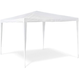 Relaxdays Pavillon Zelt HBT: 2,5 x 3 x 3 m Gartenpavillon mit quadratischer Fläche und Dach aus 100% PE Partyzelt für Festival oder Feier Pavilion mit Stahlgestell Pavillion, (Weiß)