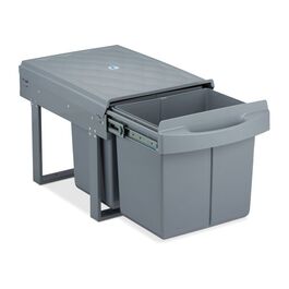 Relaxdays Einbaumülleimer 2x15 l grau