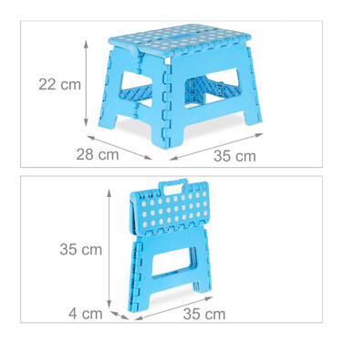Relaxdays Klapphocker faltbar M Blau