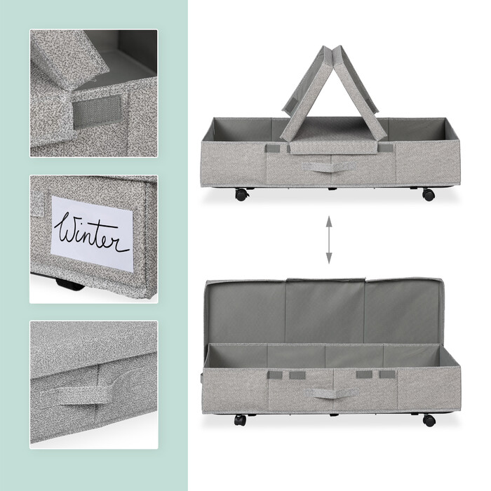 Relaxdays Unterbettkommode mit Rollen 2er Set