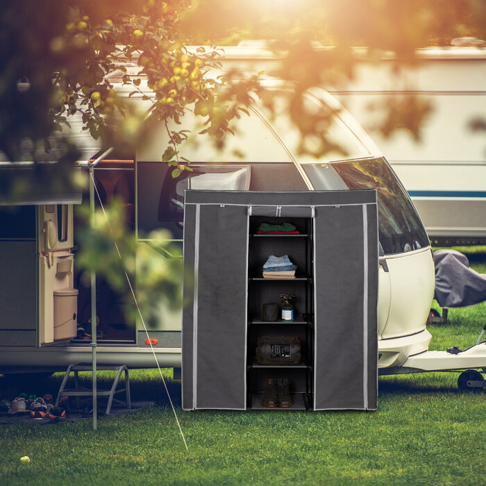 Relaxdays Stoffkleiderschrank XXL mit 9 Böden
