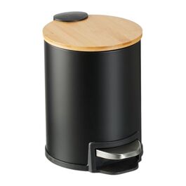 Relaxdays Bad Mülleimer 3 l mit Bambusdeckel