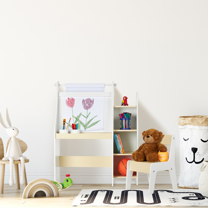 Relaxdays Kindertafel mit Fächern und Stuhl