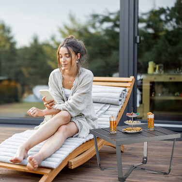 Relaxdays Balkontisch in Holzoptik