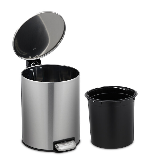 Relaxdays Edelstahl Kosmetikeimer 5 Liter
