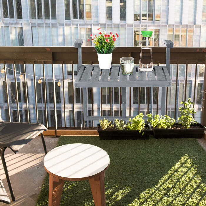 Relaxdays Balkon Hängetisch in Grau