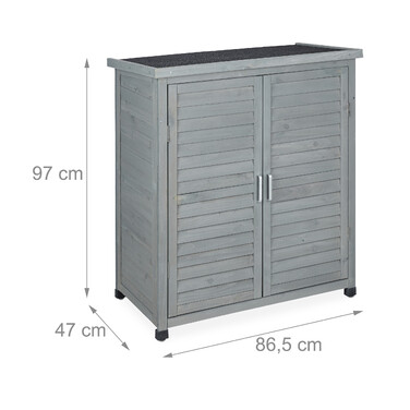 Relaxdays Grauer Gartenschrank 3 Fächer