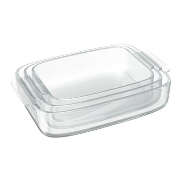 Relaxdays Glas Auflaufform 3er Set