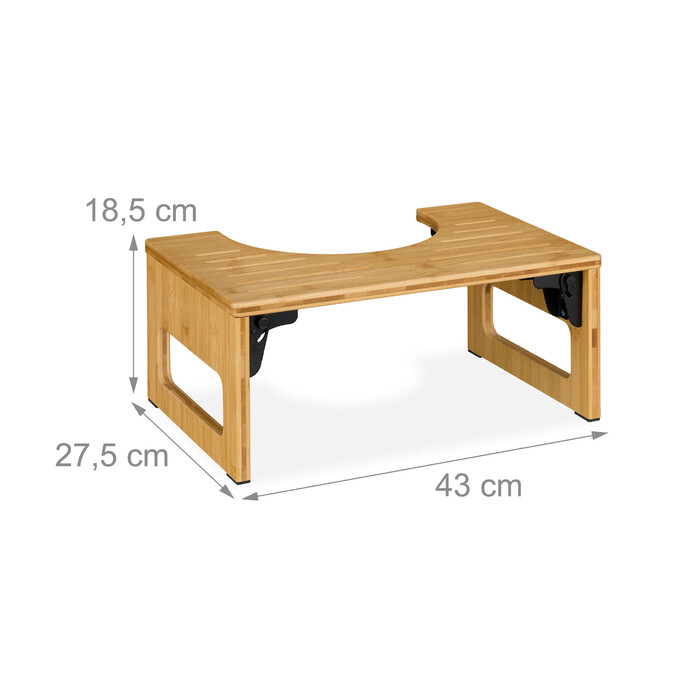 Relaxdays Klappbarer Toilettenhocker aus Bambus