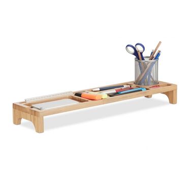 Relaxdays Bambus Schreibtisch Organizer