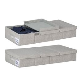 Relaxdays Unterbettkommode mit Deckel 2er Set